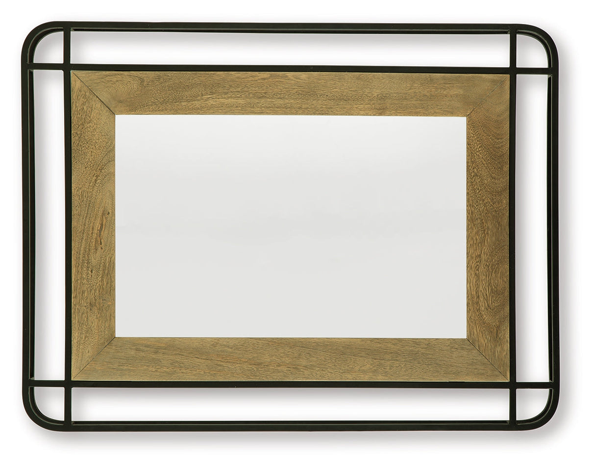 Beelman Black/Brown Accent Mirror by ASHLEY FURNITURE at Eve Furniture
