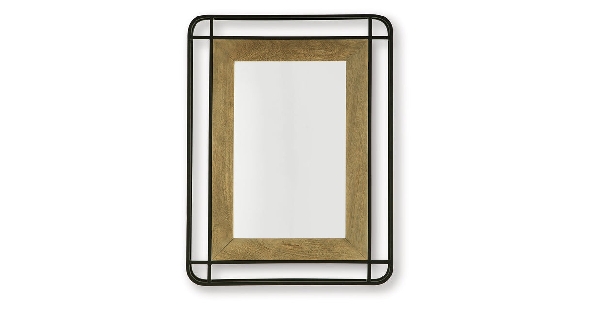 Beelman Black/Brown Accent Mirror by ASHLEY FURNITURE at Eve Furniture