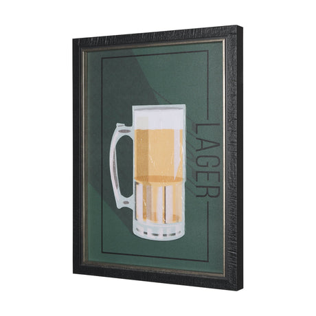Beer Poster Lager by Mercana Studio a Hand Embellished Textured Framed Art Print by Mercana at Eve Furniture