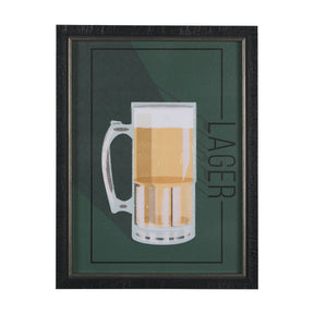 Beer Poster Lager by Mercana Studio a Hand Embellished Textured Framed Art Print by Mercana at Eve Furniture