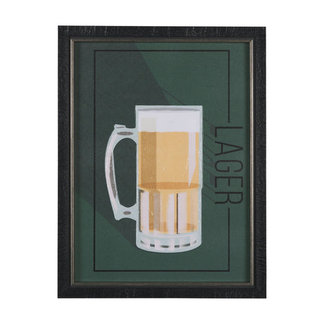 Beer Poster Lager by Mercana Studio a Hand Embellished Textured Framed Art Print by Mercana at Eve Furniture