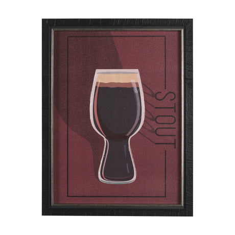 Beer Poster Stout by Mercana Studio a Hand Embellished Textured Framed Art Print by Mercana at Eve Furniture
