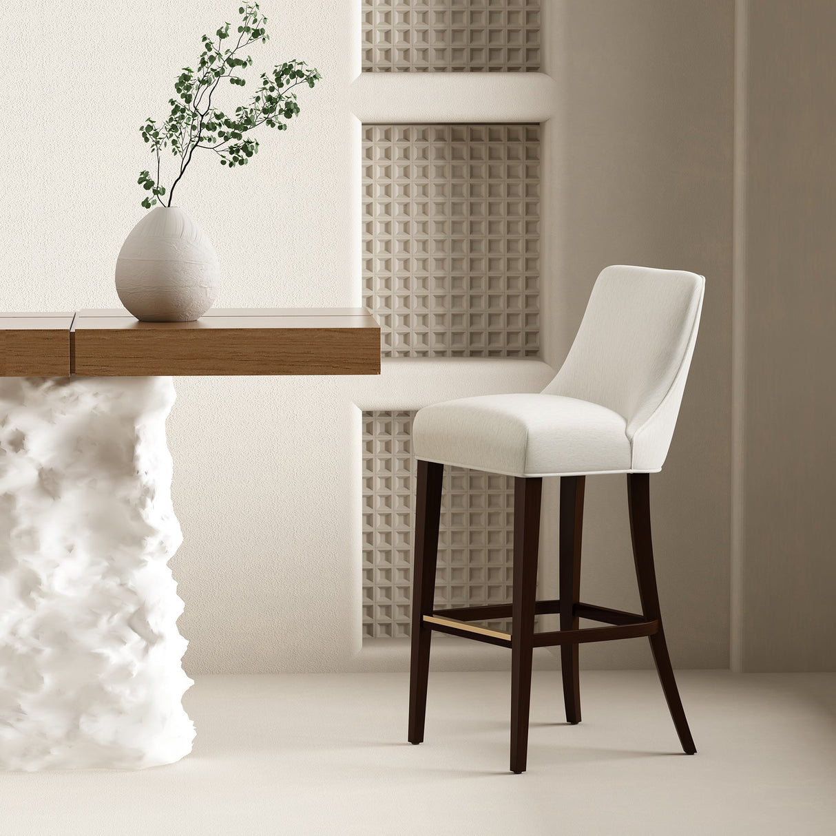 Beever Barstool in Cream by Manhattan Comfort at Eve Furniture