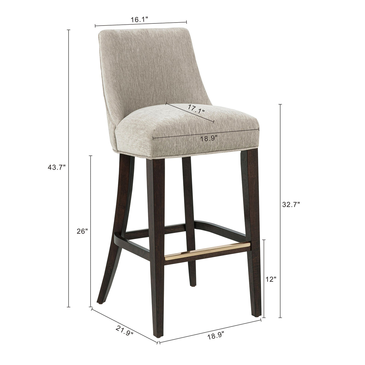 Beever Barstool in Taupe by Manhattan Comfort at Eve Furniture