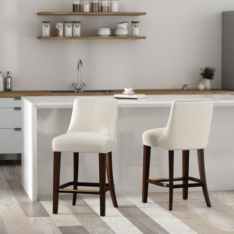 Beever Counter Stool in Cream (set of 2) by Manhattan Comfort at Eve Furniture