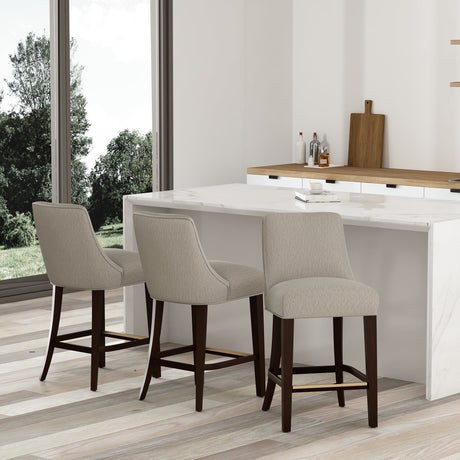 Beever Counter Stool in Taupe (set of 3) by Manhattan Comfort at Eve Furniture