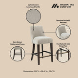 Beever Counter Stool in Taupe (set of 3) by Manhattan Comfort at Eve Furniture