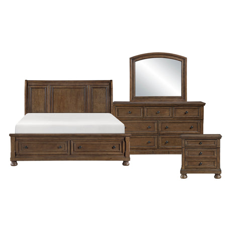 Begonia Dark Brown 4-Piece Queen Storage Bedroom Set by Homelegance at Eve Furniture