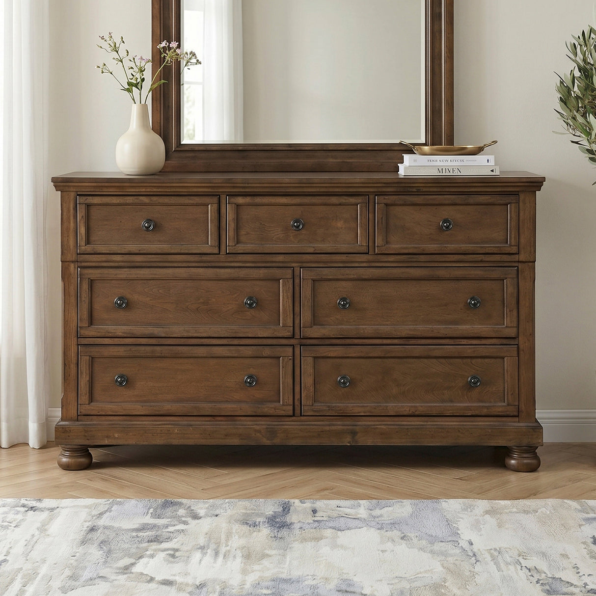 Begonia Dark Brown Dresser by Homelegance at Eve Furniture