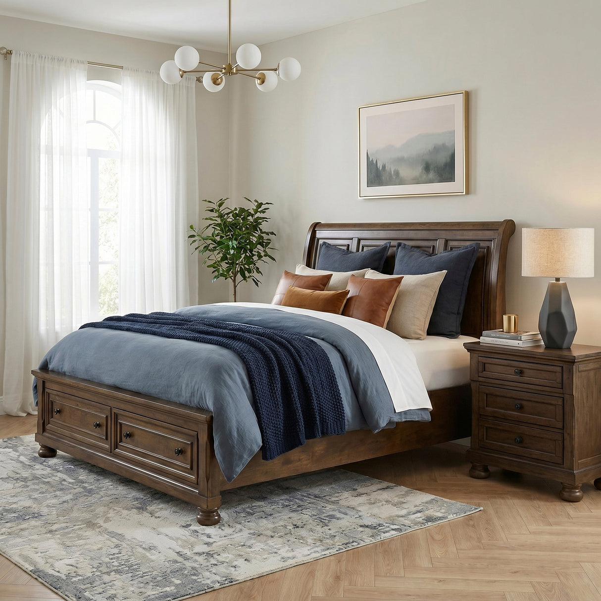 Begonia Dark Brown Storage Bedroom Set by Homelegance at Eve Furniture