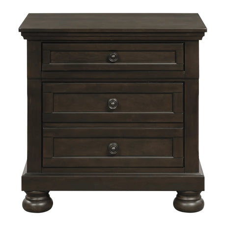 Begonia Grayish Brown Nightstand by Homelegance at Eve Furniture
