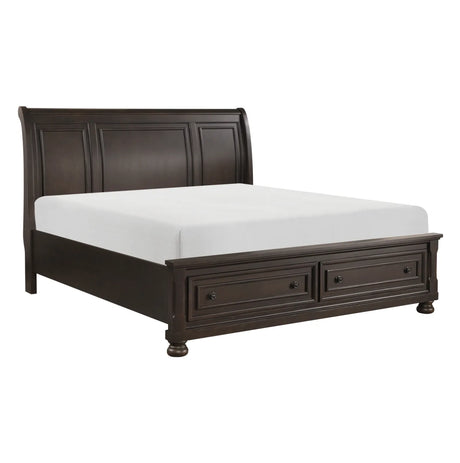 Begonia Grayish Brown Sleigh Storage Platform Bedroom Set by Homelegance at Eve Furniture