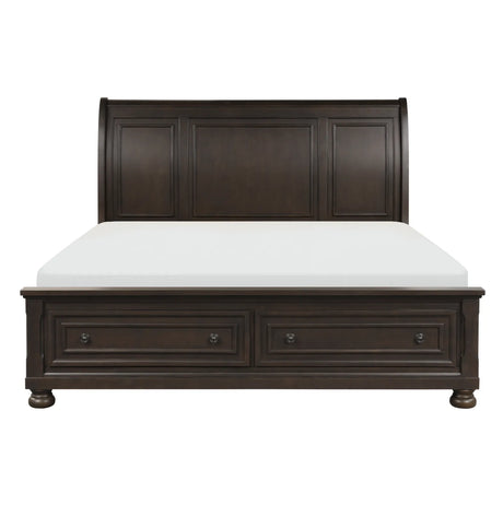 Begonia Grayish Brown Sleigh Storage Platform Bedroom Set by Homelegance at Eve Furniture