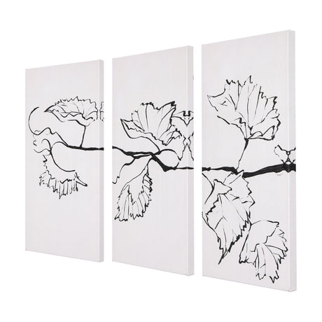 Begonia Vine (Left) by Mercana Studio a Hand Embellished Textured Canvas by Mercana at Eve Furniture