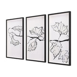 Begonia Vine (Left) by Mercana Studio Hand Embellished Textured Framed Art Print Matted under Glass by Mercana at Eve Furniture