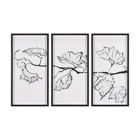 Begonia Vine (Left) by Mercana Studio Hand Embellished Textured Framed Art Print Matted under Glass by Mercana at Eve Furniture