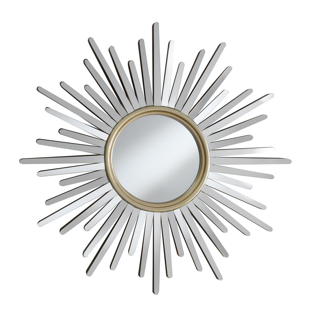 Beiwen Champagne/Silver Sunburst Wall Mirror