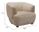 Bekker Golden Beige Accent Chair by Zuomod at Eve Furniture