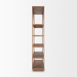 Bela Arched Shelving Unit Medium Brown Wood by Mercana at Eve Furniture