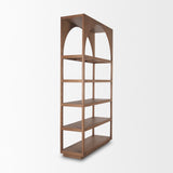 Bela Arched Shelving Unit Medium Brown Wood by Mercana at Eve Furniture