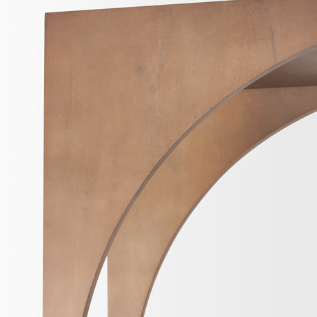Bela Arched Shelving Unit Medium Brown Wood by Mercana at Eve Furniture