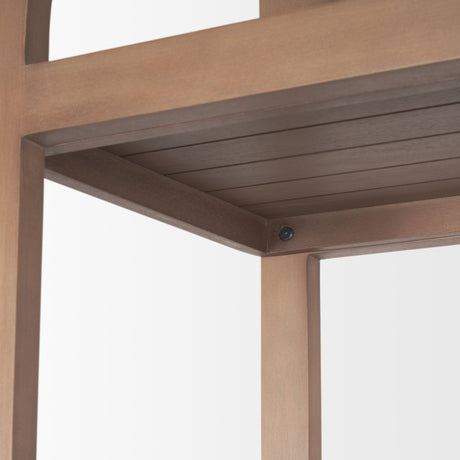 Bela Arched Shelving Unit Medium Brown Wood by Mercana at Eve Furniture