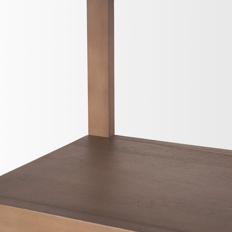 Bela Arched Shelving Unit Medium Brown Wood by Mercana at Eve Furniture
