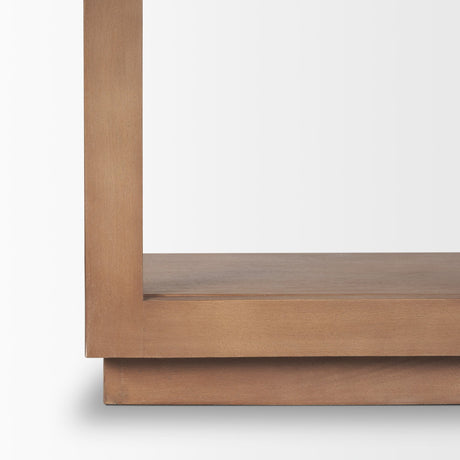 Bela Arched Shelving Unit Medium Brown Wood by Mercana at Eve Furniture