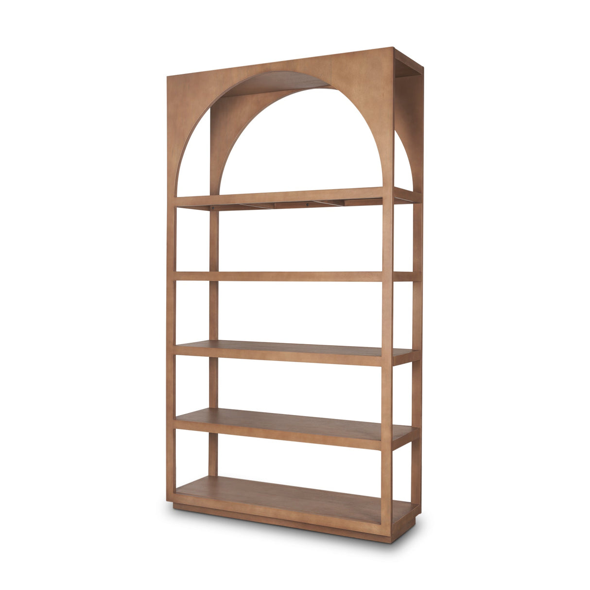 Bela Arched Shelving Unit Medium Brown Wood by Mercana at Eve Furniture