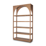 Bela Arched Shelving Unit Medium Brown Wood by Mercana at Eve Furniture