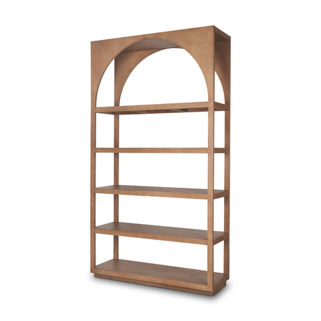 Bela Arched Shelving Unit Medium Brown Wood by Mercana at Eve Furniture