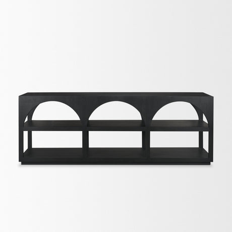 Bela Large Matte Black Arched Console Table by Mercana at Eve Furniture