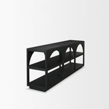 Bela Large Matte Black Arched Console Table by Mercana at Eve Furniture