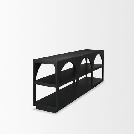 Bela Large Matte Black Arched Console Table by Mercana at Eve Furniture