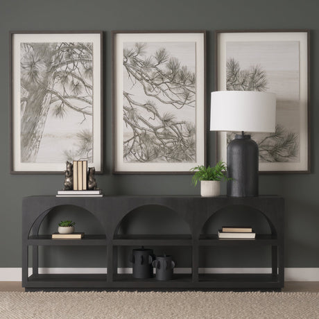 Bela Large Matte Black Arched Console Table by Mercana at Eve Furniture