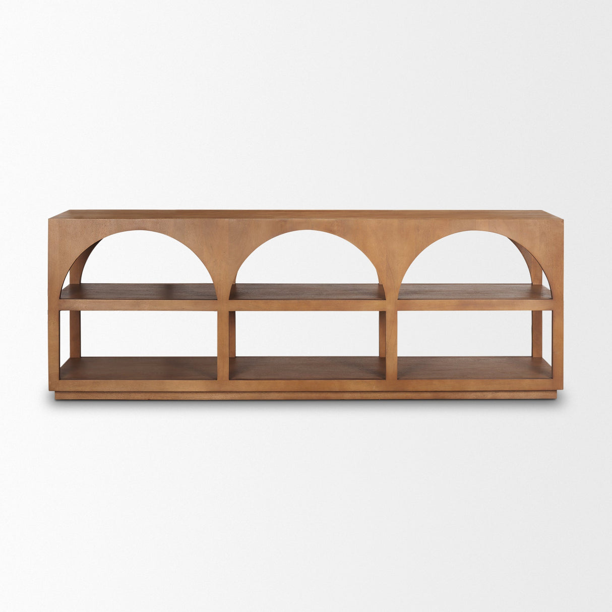 Bela Large Medium Brown Wood Arched Console Table by Mercana at Eve Furniture