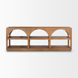Bela Large Medium Brown Wood Arched Console Table by Mercana at Eve Furniture
