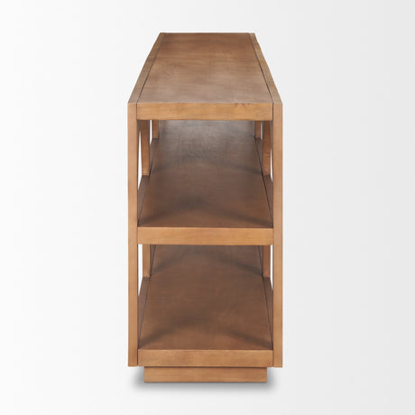 Bela Large Medium Brown Wood Arched Console Table by Mercana at Eve Furniture