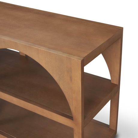 Bela Large Medium Brown Wood Arched Console Table by Mercana at Eve Furniture