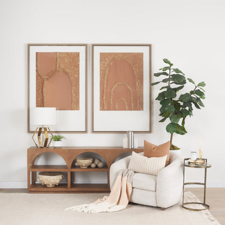 Bela Large Medium Brown Wood Arched Console Table by Mercana at Eve Furniture