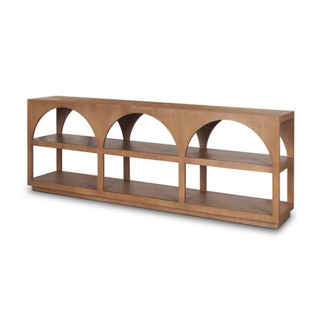 Bela Large Medium Brown Wood Arched Console Table by Mercana at Eve Furniture