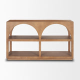 Bela Small Arched Console Table Medium Brown Wood by Mercana at Eve Furniture