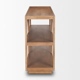 Bela Small Arched Console Table Medium Brown Wood by Mercana at Eve Furniture