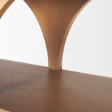 Bela Small Arched Console Table Medium Brown Wood by Mercana at Eve Furniture
