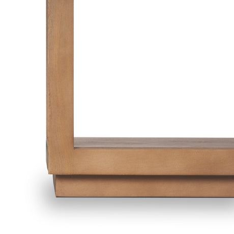 Bela Small Arched Console Table Medium Brown Wood by Mercana at Eve Furniture