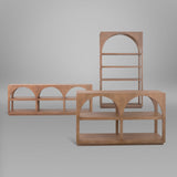 Bela Small Arched Console Table Medium Brown Wood by Mercana at Eve Furniture