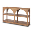 Bela Small Arched Console Table Medium Brown Wood by Mercana at Eve Furniture