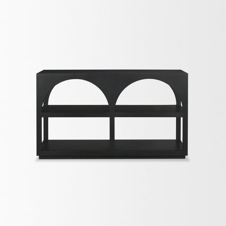 Bela Small Matte Black Arched Console Table by Mercana at Eve Furniture