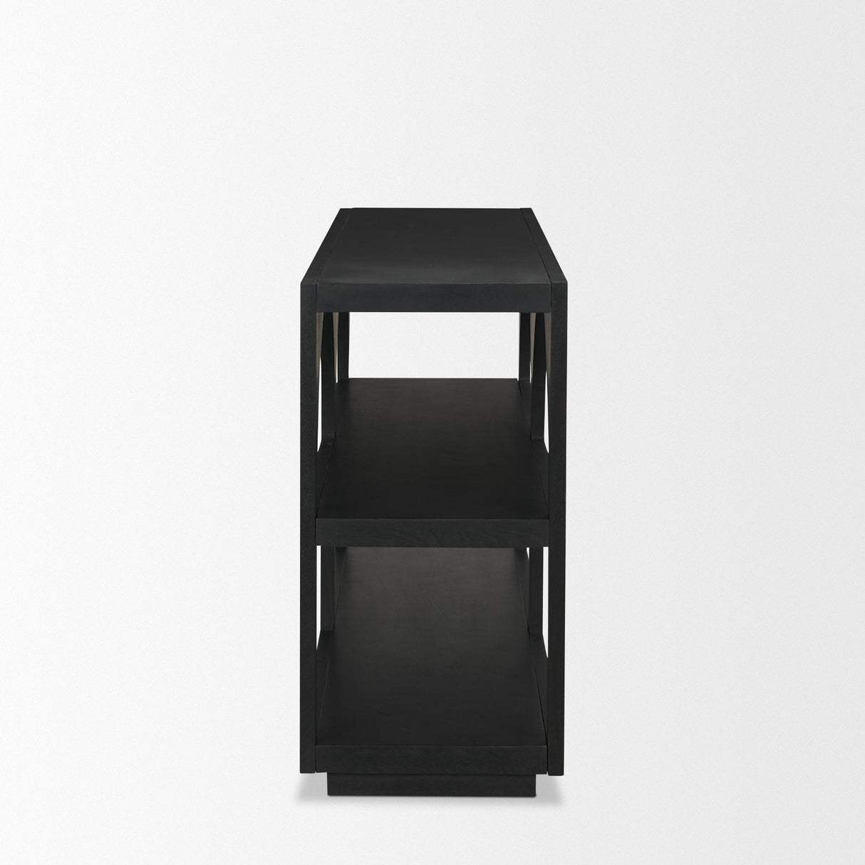 Bela Small Matte Black Arched Console Table by Mercana at Eve Furniture