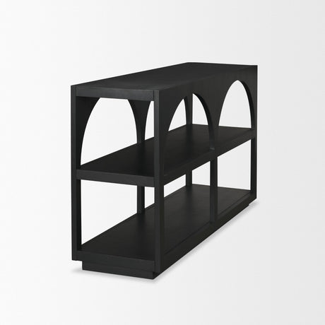 Bela Small Matte Black Arched Console Table by Mercana at Eve Furniture